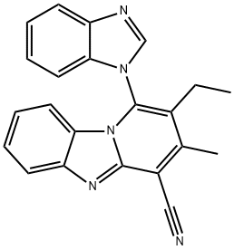 1-(1H-benzo[d]imidazol-1-yl)-2-ethyl-3-methylbenzo[4,5]imidazo[1,2-a]pyridine-4-carbonitrile Structure