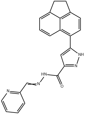(E)-3-(1,2-dihydroacenaphthylen-5-yl)-N-(pyridin-2-ylmethylene)-1H-pyrazole-5-carbohydrazide 结构式