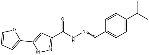 (E)-3-(furan-2-yl)-N-(4-isopropylbenzylidene)-1H-pyrazole-5-carbohydrazide 化学構造式