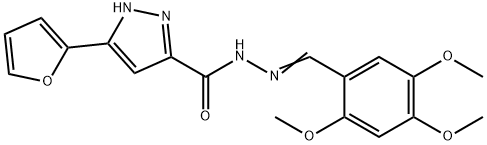 (E)-3-(furan-2-yl)-N-(2,4,5-trimethoxybenzylidene)-1H-pyrazole-5-carbohydrazide 结构式