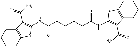 N1,N6-bis(3-carbamoyl-4,5,6,7-tetrahydrobenzo[b]thiophen-2-yl)adipamide Struktur