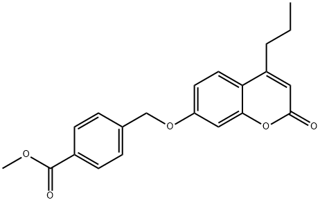 methyl 4-(((2-oxo-4-propyl-2H-chromen-7-yl)oxy)methyl)benzoate 化学構造式