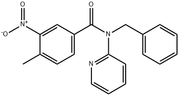N-benzyl-4-methyl-3-nitro-N-pyridin-2-ylbenzamide,312594-10-8,结构式