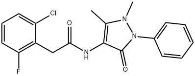 2-(2-chloro-6-fluorophenyl)-N-(1,5-dimethyl-3-oxo-2-phenylpyrazol-4-yl)acetamide Struktur