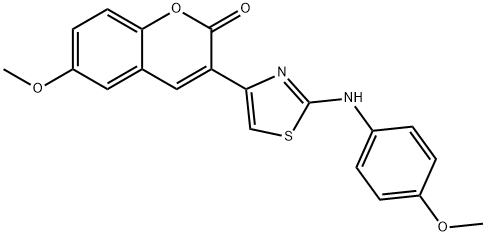 6-methoxy-3-(2-((4-methoxyphenyl)amino)thiazol-4-yl)-2H-chromen-2-one 结构式