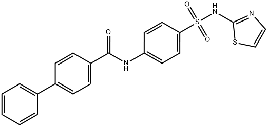 N-(4-(N-(thiazol-2-yl)sulfamoyl)phenyl)-[1,1-biphenyl]-4-carboxamide 化学構造式