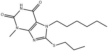 7-hexyl-3-methyl-8-(propylthio)-3,7-dihydro-1H-purine-2,6-dione|