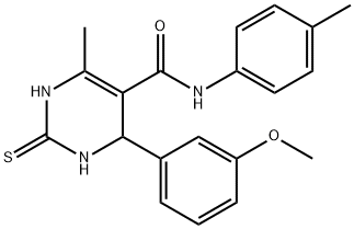 4-(3-methoxyphenyl)-6-methyl-2-thioxo-N-(p-tolyl)-1,2,3,4-tetrahydropyrimidine-5-carboxamide Structure