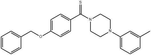 (4-(benzyloxy)phenyl)(4-(m-tolyl)piperazin-1-yl)methanethione Structure