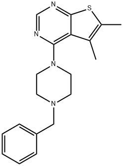 4-(4-benzylpiperazin-1-yl)-5,6-dimethylthieno[2,3-d]pyrimidine Struktur