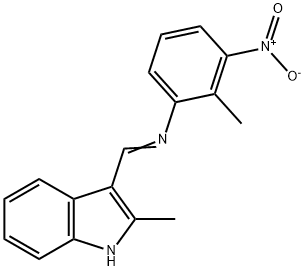 2-methyl-N-[(2-methyl-1H-indol-3-yl)methylene]-3-nitroaniline Structure