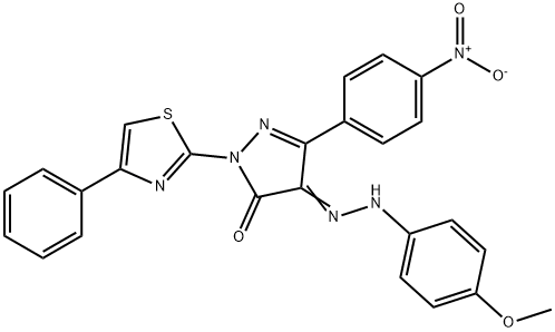 4-[(4-methoxyphenyl)hydrazono]-5-(4-nitrophenyl)-2-(4-phenyl-1,3-thiazol-2-yl)-2,4-dihydro-3H-pyrazol-3-one|