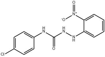 N-(4-chlorophenyl)-2-(2-nitrophenyl)hydrazinecarboxamide 化学構造式