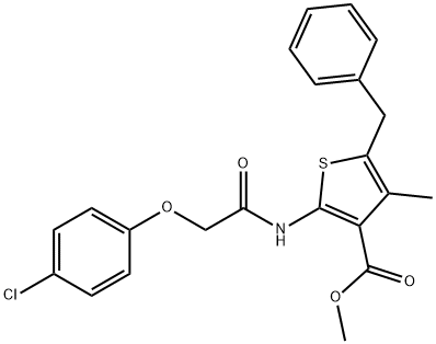 methyl 5-benzyl-2-{[(4-chlorophenoxy)acetyl]amino}-4-methyl-3-thiophenecarboxylate Structure