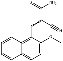 2-cyano-3-(2-methoxy-1-naphthyl)-2-propenethioamide Struktur