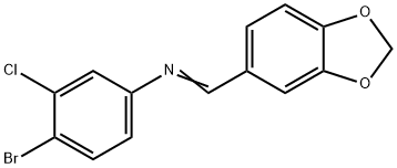 N-(1,3-benzodioxol-5-ylmethylene)-4-bromo-3-chloroaniline Structure