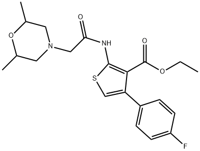 ethyl 2-(2-(2,6-dimethylmorpholino)acetamido)-4-(4-fluorophenyl)thiophene-3-carboxylate Struktur