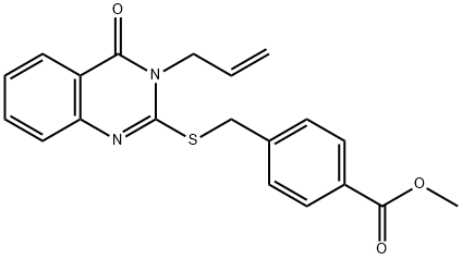 methyl 4-(((3-allyl-4-oxo-3,4-dihydroquinazolin-2-yl)thio)methyl)benzoate 化学構造式