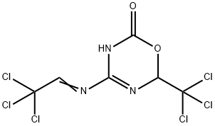4-(2,2,2-Trichloro-ethylideneamino)-6-trichloromethyl-5,6-dihydro-[1,3,5]oxadiazin-2-one,321976-42-5,结构式