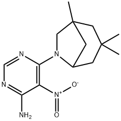 5-nitro-6-(1,3,3-trimethyl-6-azabicyclo[3.2.1]octan-6-yl)pyrimidin-4-amine 结构式