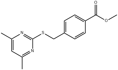 methyl 4-(((4,6-dimethylpyrimidin-2-yl)thio)methyl)benzoate Structure