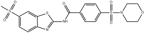 N-(6-(methylsulfonyl)benzo[d]thiazol-2-yl)-4-(morpholinosulfonyl)benzamide 结构式