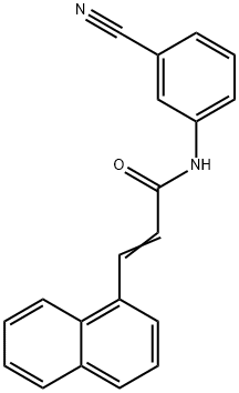 N-(3-cyanophenyl)-3-(1-naphthyl)acrylamide 化学構造式