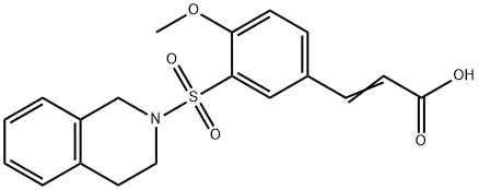 (E)-3-(3-((3,4-dihydroisoquinolin-2(1H)-yl)sulfonyl)-4-methoxyphenyl)acrylic acid 结构式