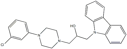 1-(9H-carbazol-9-yl)-3-(4-(3-chlorophenyl)piperazin-1-yl)propan-2-ol,328015-91-4,结构式