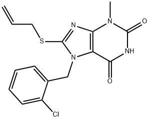 8-(allylthio)-7-(2-chlorobenzyl)-3-methyl-3,7-dihydro-1H-purine-2,6-dione,328071-90-5,结构式