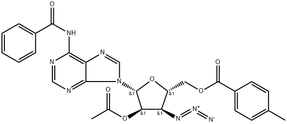 ((2S,3R,4R,5R)-4-acetoxy-3-azido-5-(6-benzamido-9H-purin-9-yl)tetrahydrofuran-2-yl)methyl 4-methylbenzoate|329773-21-9