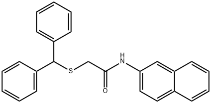 2-benzhydrylsulfanyl-N-naphthalen-2-ylacetamide Struktur