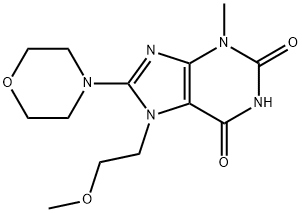 7-(2-methoxyethyl)-3-methyl-8-morpholino-3,7-dihydro-1H-purine-2,6-dione Struktur