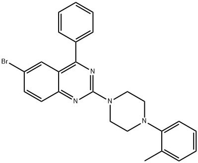 6-bromo-4-phenyl-2-(4-(o-tolyl)piperazin-1-yl)quinazoline 结构式