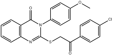 2-((2-(4-chlorophenyl)-2-oxoethyl)thio)-3-(4-methoxyphenyl)quinazolin-4(3H)-one Struktur