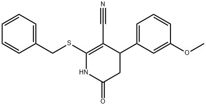 2-(benzylthio)-4-(3-methoxyphenyl)-6-oxo-1,4,5,6-tetrahydropyridine-3-carbonitrile Structure