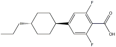 Benzoic acid, 2,6-difluoro-4-(trans-4-propylcyclohexyl)- Structure