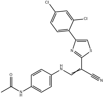 (Z)-N-(4-((2-cyano-2-(4-(2,4-dichlorophenyl)thiazol-2-yl)vinyl)amino)phenyl)acetamide Structure