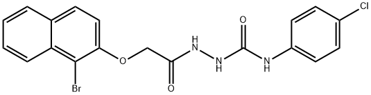 2-{[(1-bromo-2-naphthyl)oxy]acetyl}-N-(4-chlorophenyl)hydrazinecarboxamide Struktur