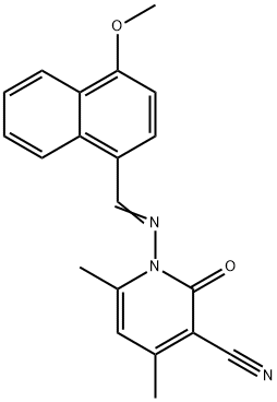 1-{[(4-methoxy-1-naphthyl)methylene]amino}-4,6-dimethyl-2-oxo-1,2-dihydro-3-pyridinecarbonitrile|