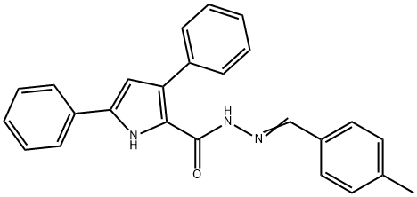 N'-(4-methylbenzylidene)-3,5-diphenyl-1H-pyrrole-2-carbohydrazide 化学構造式
