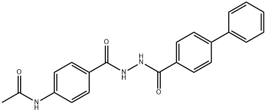 N-(4-{[2-(4-biphenylylcarbonyl)hydrazino]carbonyl}phenyl)acetamide 化学構造式