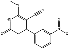 2-(methylthio)-4-(3-nitrophenyl)-6-oxo-1,4,5,6-tetrahydropyridine-3-carbonitrile Structure