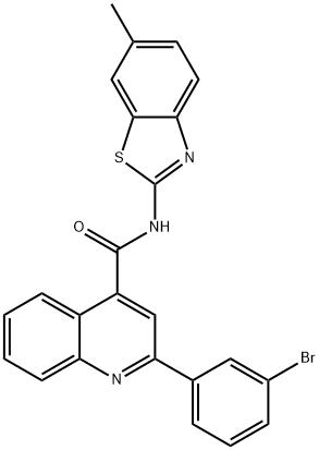2-(3-bromophenyl)-N-(6-methyl-1,3-benzothiazol-2-yl)quinoline-4-carboxamide Structure
