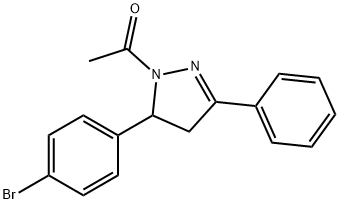 1-(5-(4-bromophenyl)-3-phenyl-4,5-dihydro-1H-pyrazol-1-yl)ethan-1-one 结构式