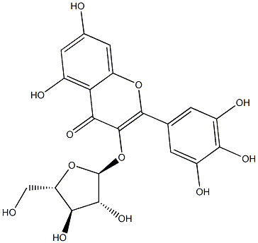 4H-1-Benzopyran-4-one,3-(a-L-arabinofuranosyloxy)-5,7-dihydroxy-2-(3,4,5-trihydroxyphenyl)-,35589-22-1,结构式