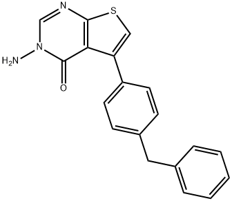 3-amino-5-(4-benzylphenyl)thieno[2,3-d]pyrimidin-4(3H)-one Structure