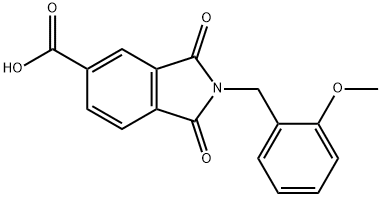 2-(2-Methoxy-benzyl)-1,3-dioxo-2,3-dihydro-1H-isoindole-5-carboxylic acid,356573-59-6,结构式