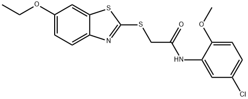 N-(5-chloro-2-methoxyphenyl)-2-[(6-ethoxy-1,3-benzothiazol-2-yl)sulfanyl]acetamide Struktur