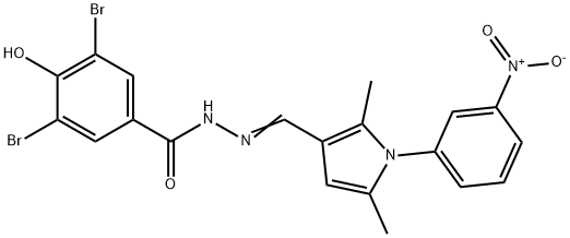 3,5-dibromo-N'-{(E)-[2,5-dimethyl-1-(3-nitrophenyl)-1H-pyrrol-3-yl]methylidene}-4-hydroxybenzohydrazide Structure